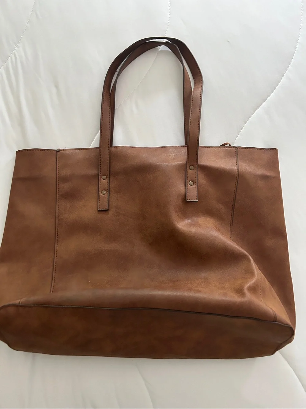 Brown leather purse.